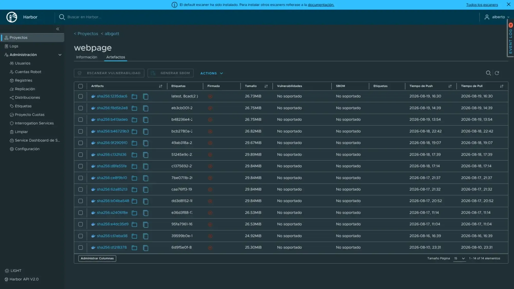 Harbor — the image registry this pipeline pushes to.
