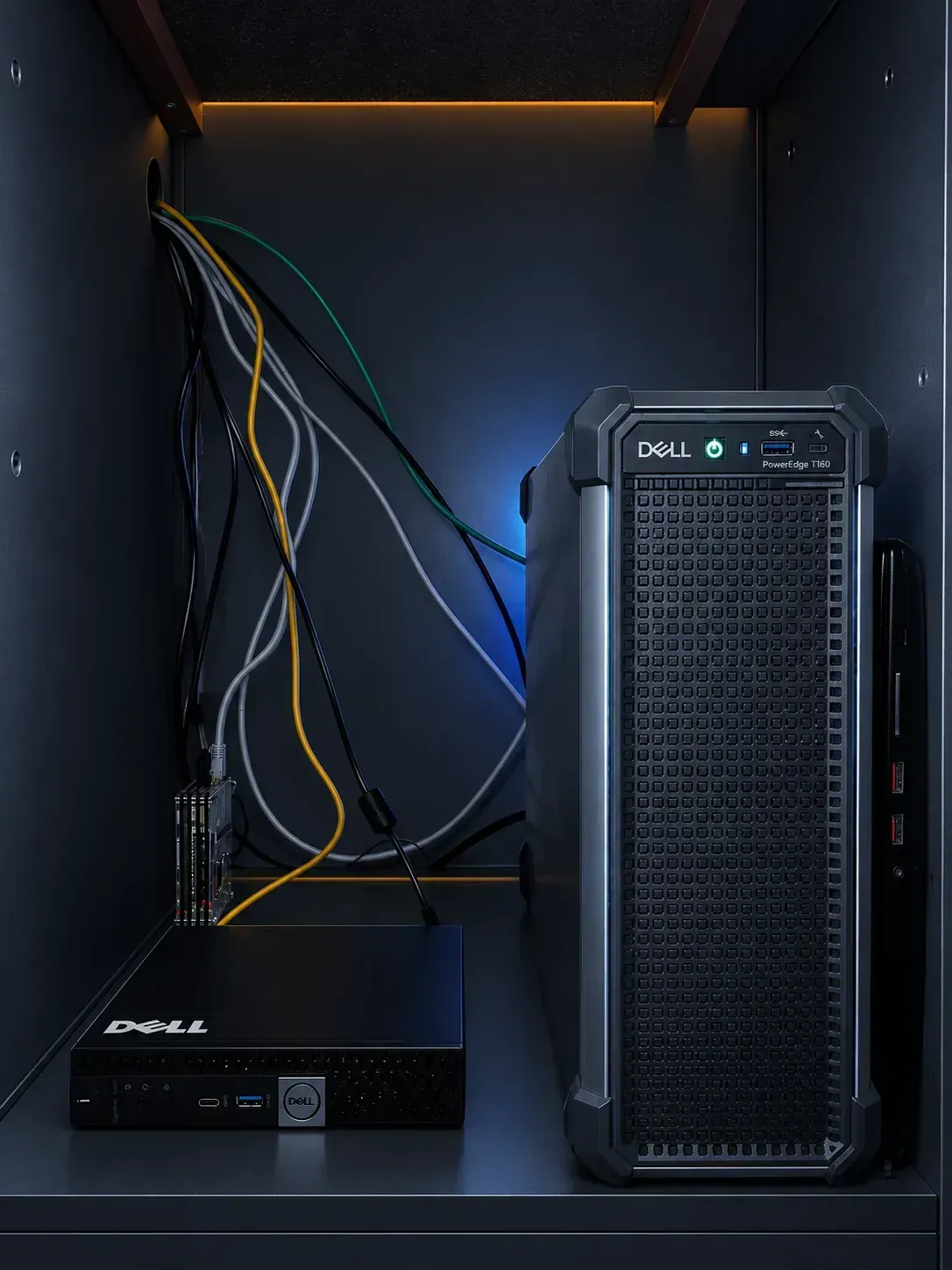 The three machines that actually run this, before any of them had a role assigned to them.
